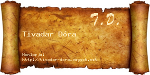 Tivadar Dóra névjegykártya